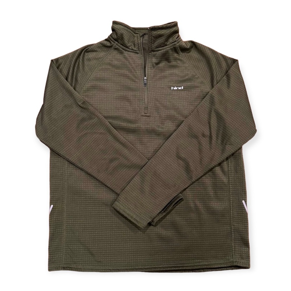 Hind‎ Men’s Small Green 1/4 Zip Waffle Pullover Running Top Jacket Lightweight